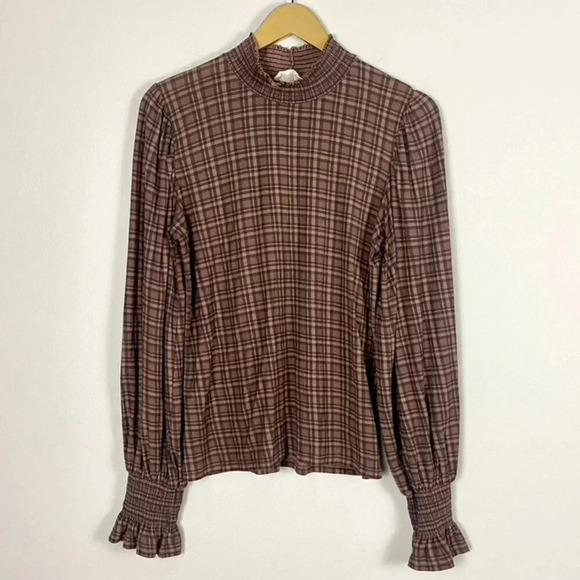 Nation LTD Plaid Puff Sleeve Top - Picture 2 of 14